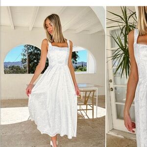 Show Me Your MuMu White Lace Midi Dress